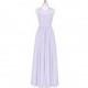 Lilac Azazie Nina - Chiffon Floor Length Scoop Illusion Dress - Charming Bridesmaids Store