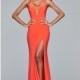 Black Faviana 7977 - Corset Back High Slit Jersey Knit Simple Dress - Customize Your Prom Dress