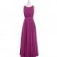 Orchid Azazie Avery - Scoop Chiffon And Satin Floor Length Illusion Dress - Charming Bridesmaids Store