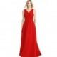 Red Azazie Flora - V Neck V Back Floor Length Chiffon Dress - Simple Bridesmaid Dresses & Easy Wedding Dresses
