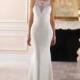 Style 6404 by Stella York - Ivory  White Crepe  Lace Illusion back Floor High Body-skimming Wedding Dresses - Bridesmaid Dress Online Shop