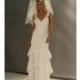 Watters Brides - Fall 2012 - Elsa Sleeveless Lace Sheath Wedding Dress with a V-Neckline and Three-Tiered Skirt - Stunning Cheap Wedding Dresses