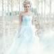 Blue Wedding Dress Silk Ballgown, MONET, Tulle Skirt, Blush Ivory White Lavender Many Colors - Hand-made Beautiful Dresses