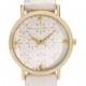 Journee Collection Women's Print Dial Faux Leather Strap Watch (Cream), Size One Size Fits All