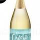 "Tory" Turquoise Watercolor Wedding Champagne Labels