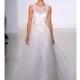 Amsale - Fall 2014 - Quinn Sleeveless Lace and Tulle A-Line Wedding Dress with Illusion Neckline - Stunning Cheap Wedding Dresses