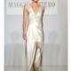 Maggie Sottero - Spring 2014 - Drew Sleeveless Crepe and Satin Sheath Wedding Dress with Front Slit and Beaded V-Neck - Stunning Cheap Wedding Dresses