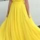 Discount Outstanding Prom Dresses Long, Modest Prom Dresses, Prom Dresses 2018, Yellow Prom Dresses