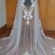 Ivory Applique Detachable Capes Princess Long Removable Wedding Pageant Cloak