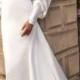 Elihav Sasson 2018 Capsule Bridal Long Mutton Sleeves Queen Anne Plunging V Neck Simple Clean Modern Sheath Wedding Dress Keyhole Back Long Train (… 