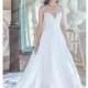 Sareh Nouri Spring/Summer 2019 White Lace Open V Back Chapel Train Sequins Sweet Aline V-Neck Sleeveless Wedding Dress - Bridesmaid Dress Online Shop