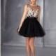 Black/Champagne Sticks and Stones 9285 - Short Sheer Dress - Customize Your Prom Dress