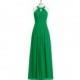 Emerald Azazie Abbey - Halter Chiffon Strap Detail Floor Length Dress - Simple Bridesmaid Dresses & Easy Wedding Dresses