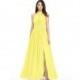 Lemon Azazie Iman - Chiffon Floor Length Halter Illusion Dress - Charming Bridesmaids Store