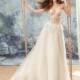 Papilio 2017 1737L Myzomela Chapel Train Sweet Ivory Queen Anne Aline Cap Sleeves Appliques Tulle Bridal Gown - Truer Bride - Find your dreamy wedding dress