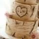 Tree Trunk Rustic Wedding Cake #DIYRusticWeddingprojects 