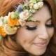 This Gorgeous Redhead Has A Beautiful Bohemian Look That Matches Her Boho Urban Wedding Decor. Obsessed With Her Flower Crown Headpiece  #wedding #… 
