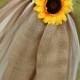Sunflower And Burlap Tutu Dress (brown And Ivory)- Flower Girl-VIntage