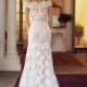Detachable Train Wedding Dress Nektaria ,off The Shoulder Long Sleev Wedding Dress , Mermaid Lace Wedding Dress