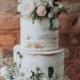 Semi Naked Wedding Cake With Flowers