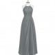 Steel_grey Azazie Heather - Chiffon Illusion Floor Length Halter Dress - Charming Bridesmaids Store