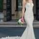 Casablanca Bridal 2018 2328 Kinsley Appliques Lace Chapel Train Sweet Ivory Illusion Sleeveless Fit & Flare Bridal Dress - Crazy Sale Bridal Dresses