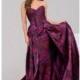 Jovani - 45364 Strapless Floral Print Pleated Evening Gown - Designer Party Dress & Formal Gown