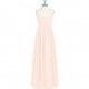 Pearl_pink Azazie Francesca - Floor Length Halter Chiffon Bow/Tie Back Dress - Charming Bridesmaids Store