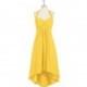 Marigold Azazie Annabel - Back Zip Halter Chiffon Asymmetrical Dress - Simple Bridesmaid Dresses & Easy Wedding Dresses