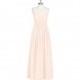 Pearl_pink Azazie Harmony - Floor Length Strap Detail Chiffon Halter Dress - Charming Bridesmaids Store