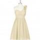 Champagne Azazie Alyssa - Chiffon Sweetheart Knee Length Strap Detail Dress - Charming Bridesmaids Store