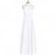 White Azazie Melinda - Strap Detail Floor Length Chiffon Halter Dress - Charming Bridesmaids Store