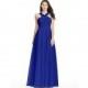 Royal_blue Azazie Kaleigh - V Neck Back Zip Floor Length Chiffon Dress - Charming Bridesmaids Store