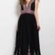 Jovani - 53103 V-Neck Multicolor Embroidered Flowy Dress - Designer Party Dress & Formal Gown