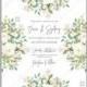 Rose white greenery wedding background vector invitation template bridal shower invite baby birthday autumn