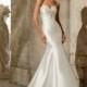 Blu by Mori Lee 5304 Strapless Simple Satin Wedding Dress - Crazy Sale Bridal Dresses