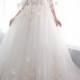 Sehr Schöne Weiße Brautkleider Lang Trägerlos Tüll Mit Blumen Hochzeitskleider Modellnummer: CPS1003