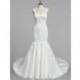 Ivory Azazie Wynn BG - Tulle And Lace Chapel Train V Back Sweetheart Dress - Charming Bridesmaids Store