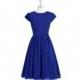 Royal_blue Azazie Ingrid - Knee Length Chiffon Back Zip Scoop Dress - Simple Bridesmaid Dresses & Easy Wedding Dresses