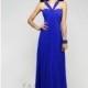 Black Faviana 7672 - Chiffon Open Back Dress - Customize Your Prom Dress