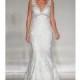 Madison James Fall/Winter 2017 Sweep Train Elegant Ivory Lace Empire V-Neck Sleeveless Open Back Beading Wedding Dress - Customize Your Prom Dress