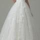 A-Line Sweetheart Natural Court Train Tulle And Lace Sleeveless Wedding Dress With Appliques And Sashes B14E3A024
