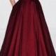 Simple Satin Long Burgundy Prom Dresses With Pocket,Dark Red Spaghetti Straps Cheap Prom Party Gowns