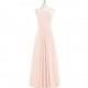 Pearl_pink Azazie Winona - Chiffon Floor Length Halter Keyhole Dress - Charming Bridesmaids Store