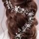 Bridal Hair Vine Long Hair Vine Wedding Hair Vine Flower Hair Vine Wedding Headpiece Pearl Hair Vine Bridal Hairpiece Crystal Hair Vine