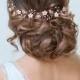 Blush Bridal Headpiece Rose Gold Wedding Hair Vine Blush Bridal Flower Crown Rose Gold Floral Weddin