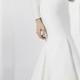 Modest Tulle & Satin Jewel Neckline Mermaid Wedding Dress With Beaded Lace Appliques