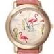 Special Design Beaituful Pink Flamingos, Love Flamingos Pink Ladies Leather Alloy High-grade Watch 
