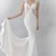 Ella Rosa Spring/Summer 2017 BE354 Ivory Open Back Sweep Train Sheath Straps Sleeveless Appliques Satin Dress For Bride - Bridesmaid Dress Online Shop