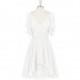 Ivory Azazie Ayana - Knee Length V Back Chiffon V Neck Dress - Simple Bridesmaid Dresses & Easy Wedding Dresses